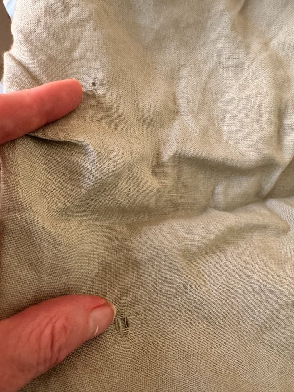 Quince European Linen Duvet Cover Set, Queen / Full in Willowleaf/Green (flaw) - Picture 9 of 9